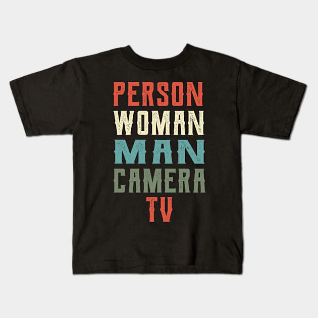 Person Woman Man Camera Tv election Kids T-Shirt by Gaming champion